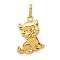 14k Polished Moveable Cat Pendant-K5818