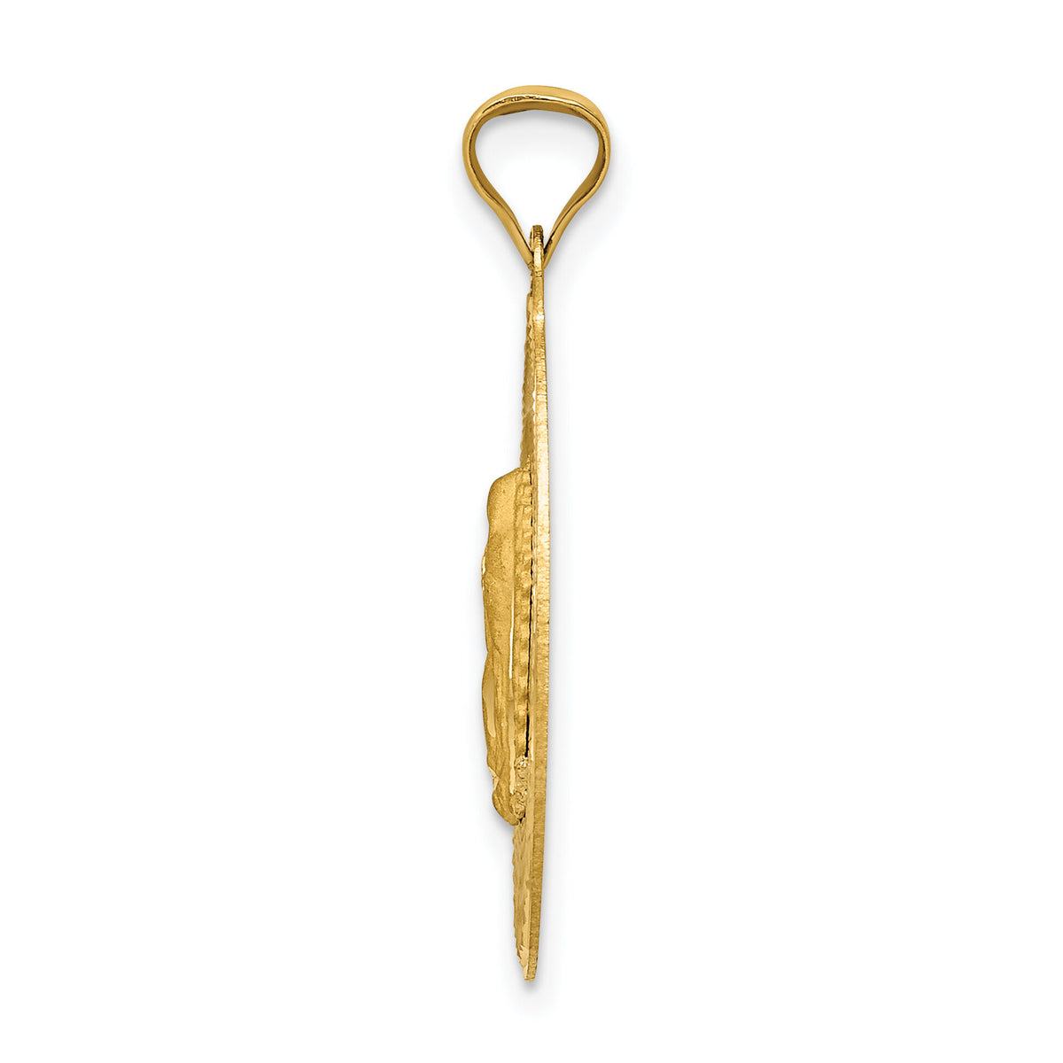 14K w/Rhodium D/C Lady Of Guadalupe Oval Pendant-K5824