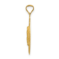 14K w/Rhodium D/C Lady Of Guadalupe Oval Pendant-K5824