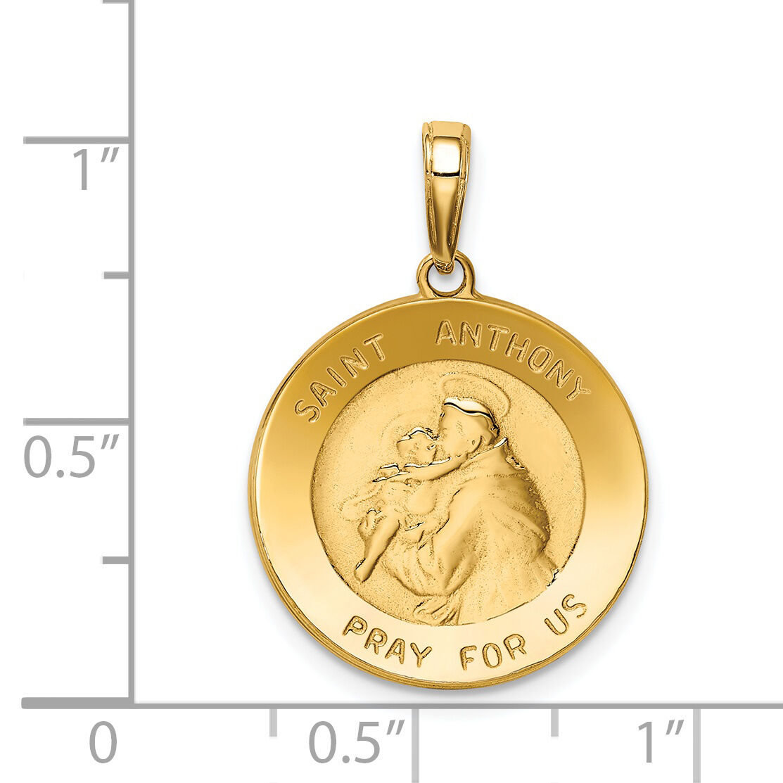 14k Saint Anthony Small Round Medal Pendant-K5826