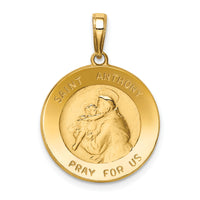 14k Saint Anthony Small Round Medal Pendant-K5826