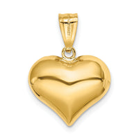 14K Polished and Textured 3-D Heart Pendant-K5833