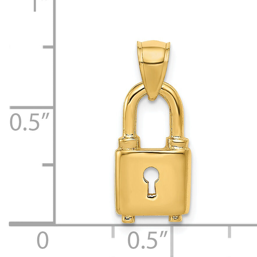 14K Polished Lock Charm-K5837