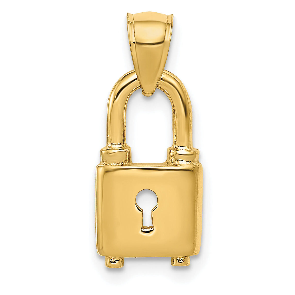 14K Polished Lock Charm-K5837