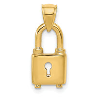 14K Polished Lock Charm-K5837