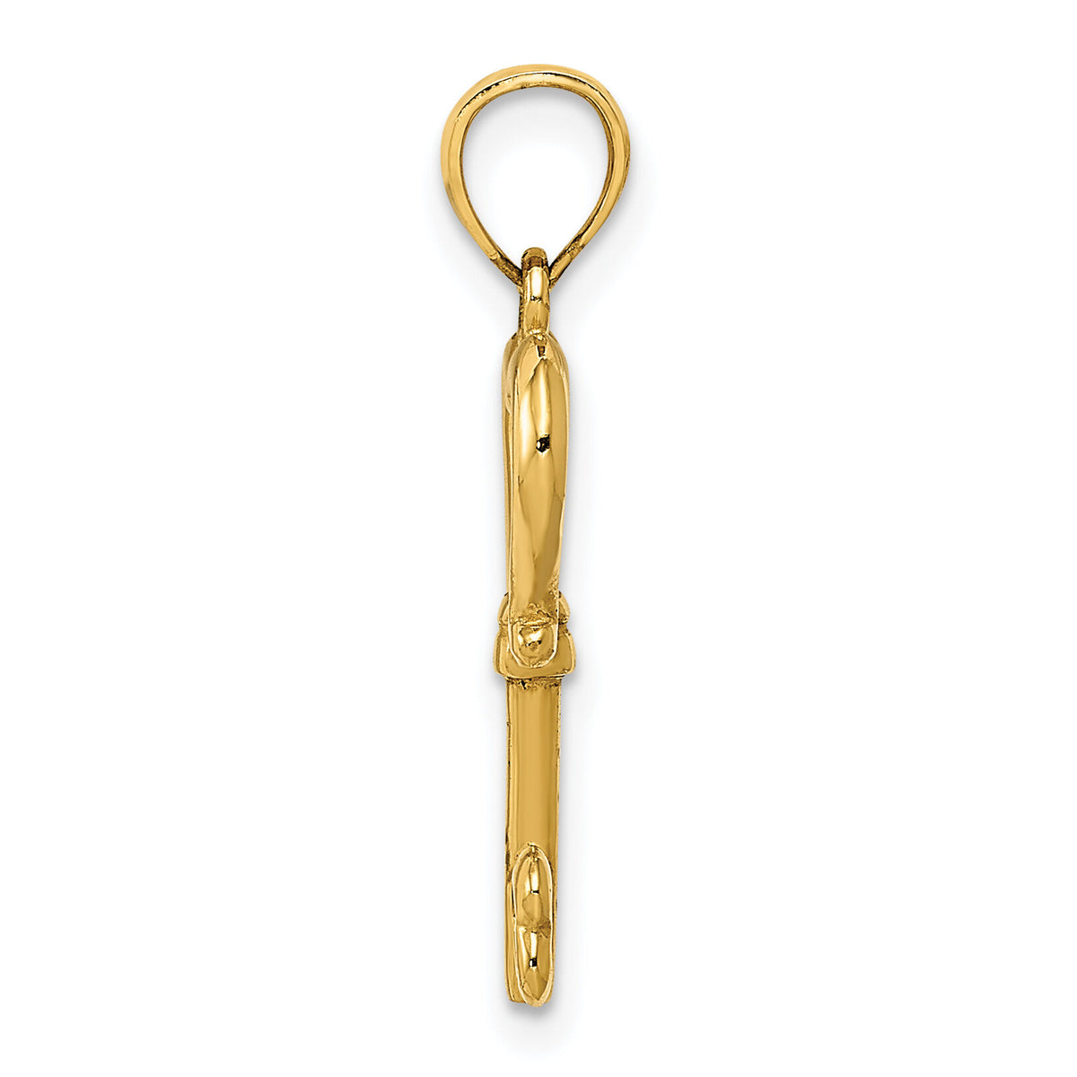 14k Polished 3D Heart Key Pendant-K5839