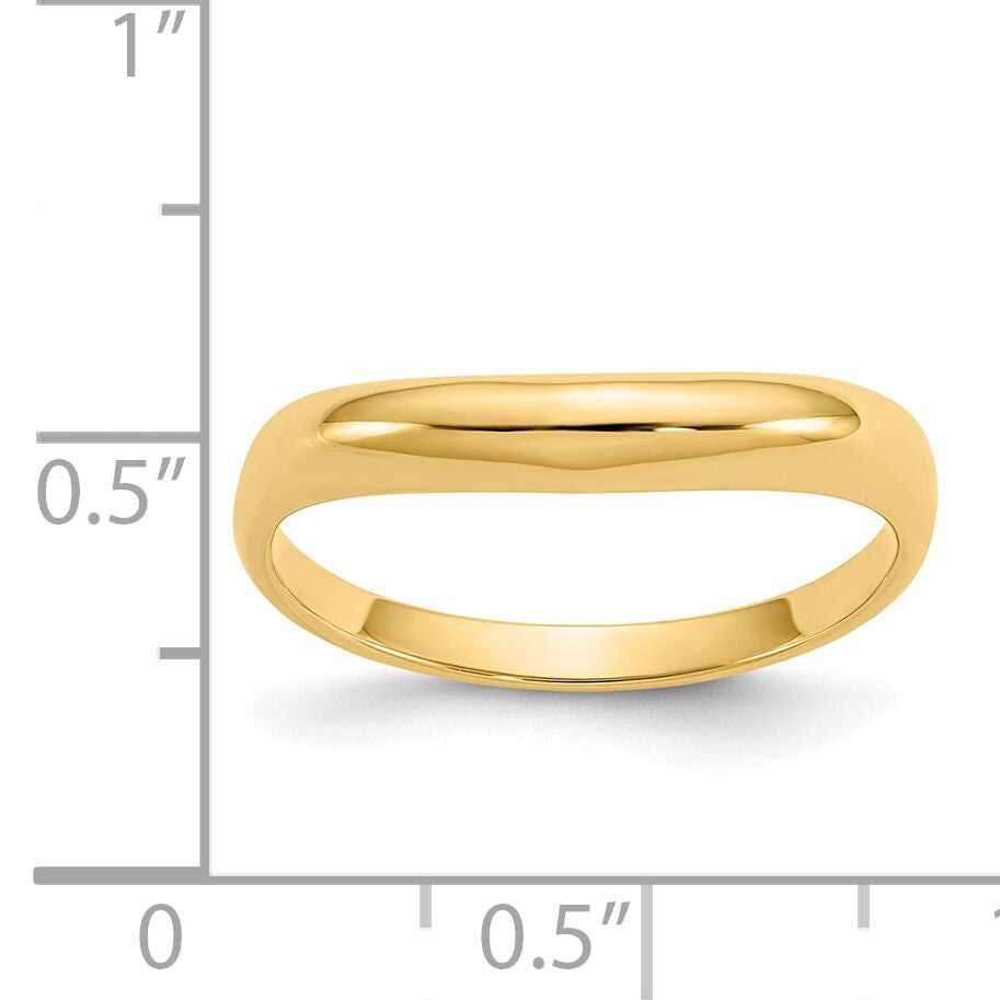 14k Polished Stackable Wave Ring-K584