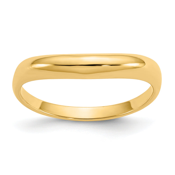 14k Polished Stackable Wave Ring-K584