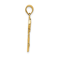 14K Polished Filigree Key Charm-K5842