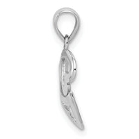 14k White Gold Polished Cut-out 3-Heart Pendant-K5857