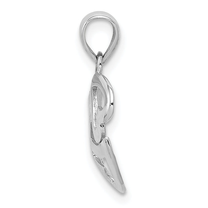 14k White Gold Polished Cut-out 3-Heart Pendant-K5857