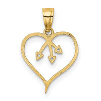 14k 3-CZ Cut-out Heart Pendant-K5864