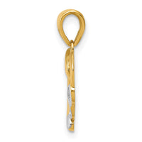 14K w/White Rhodium Infinity Heart Pendant-K5873