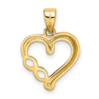 14K w/White Rhodium Infinity Heart Pendant-K5873