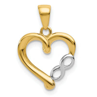 14K w/White Rhodium Infinity Heart Pendant-K5873