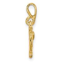 14k Gold Polished Bow and Arrow Pendant-K5874