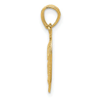 14k Break Apart Diamond-cut TE AMO Heart Pendant-K5877