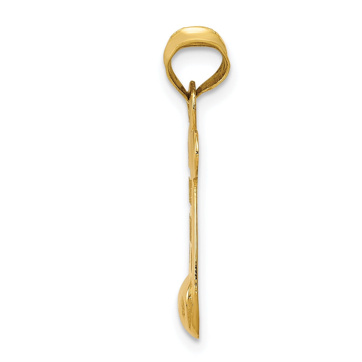 14k Polished/Textured I LOVE YOU Pendant-K5880