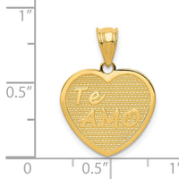 14k Polished Te Amo Heart Pendant-K5881