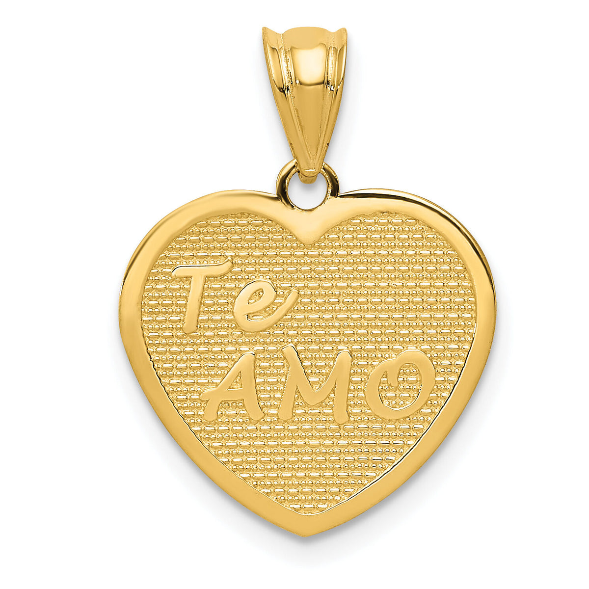 14k Polished Te Amo Heart Pendant-K5881