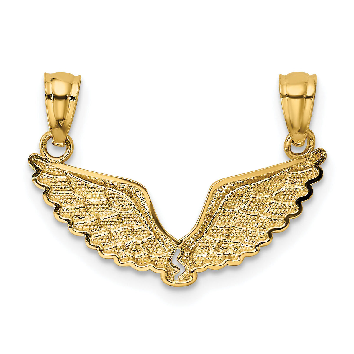 14K Polished 2 Piece Break Apart Angel Wings Pendants-K5883