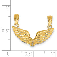 14K Polished 2 Piece Break Apart Angel Wings Pendants-K5883
