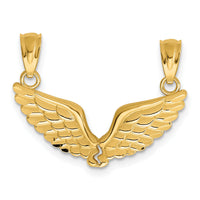 14K Polished 2 Piece Break Apart Angel Wings Pendants-K5883