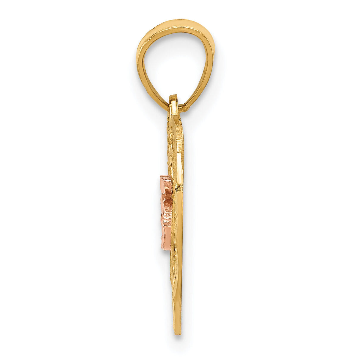14k Two-tone Diamond-cut 15 Pendant-K5886