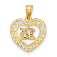 14k Two-tone Diamond-cut 15 Pendant-K5886