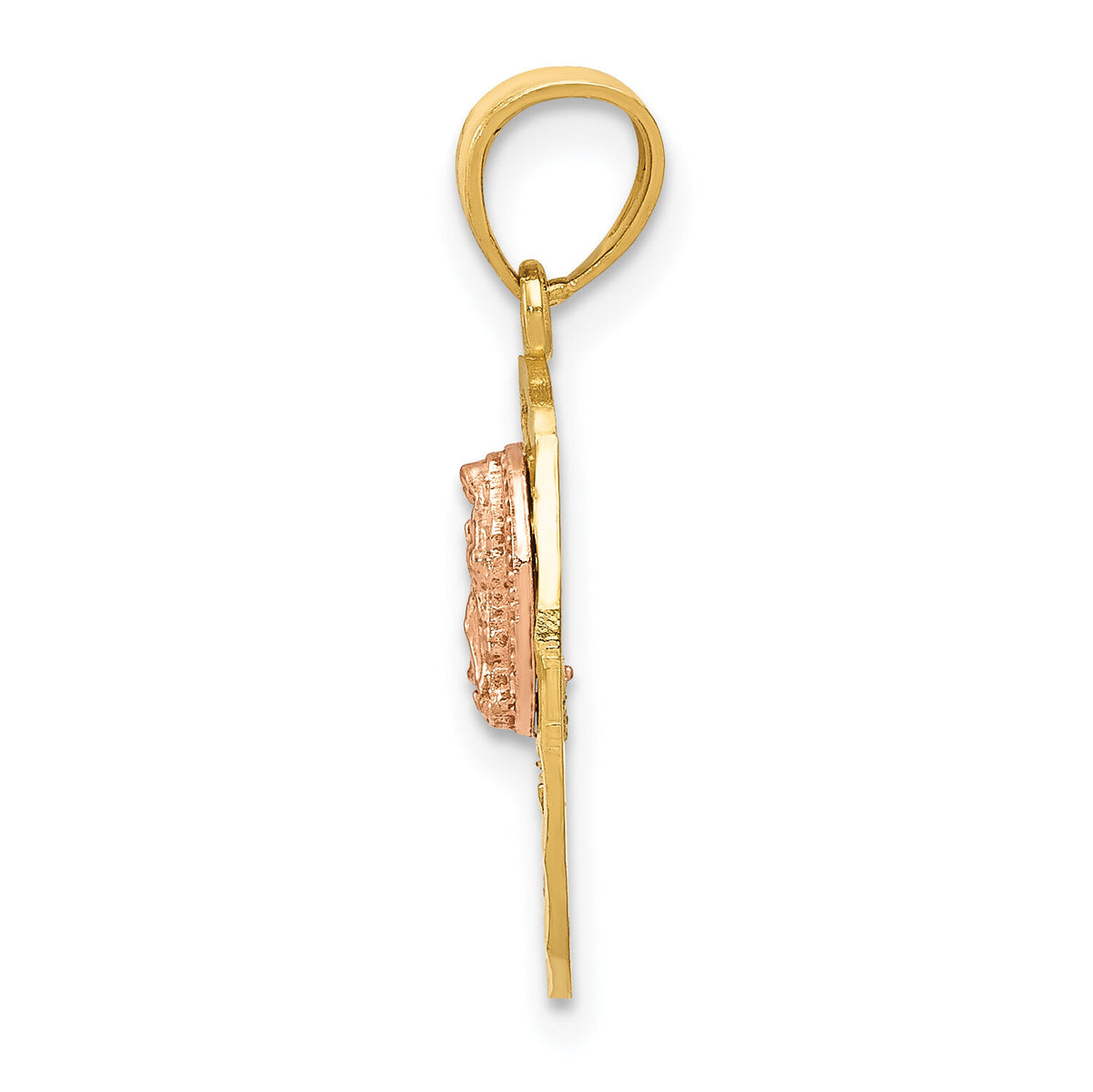 14k Two-tone w/White Rhod D/C Lady of Guadalupe 15 Pendant-K5887