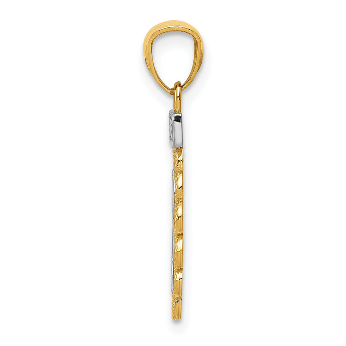 14k w/Rhodium SWEET 16 w/Filigree Pendant-K5888