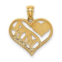 14k Polished MOM and Heart In Heart Pendant-K5891