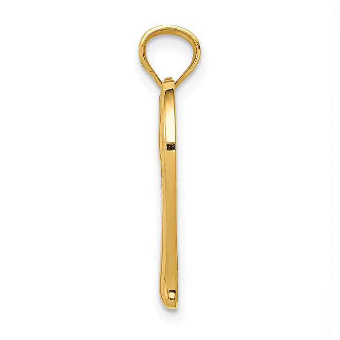 14k Polished MOM in Heart w/Infinity Symbol Pendant-K5898