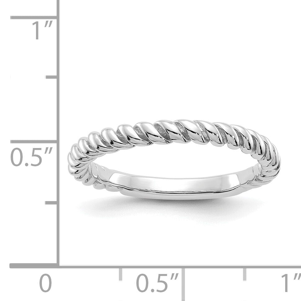 14k White Gold Polished Twisted Band-K590