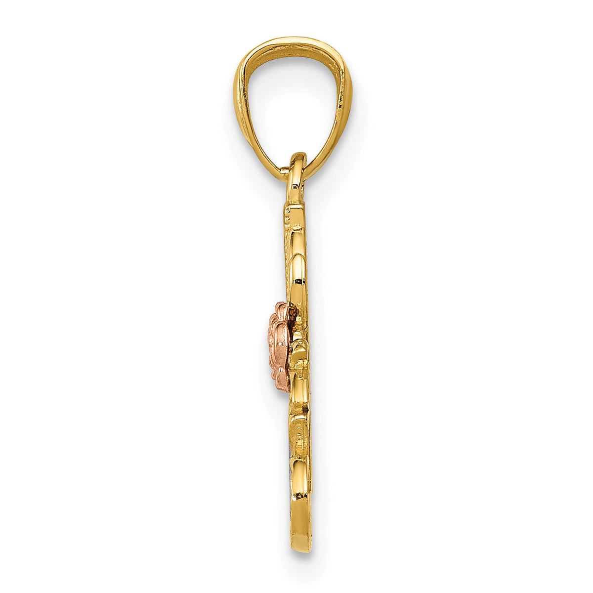 14k Two-tone w/White Rhodium DC #1 NANA w/Rose Pendant-K5903