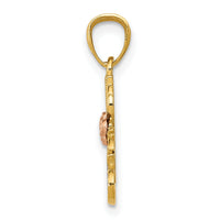 14k Two-tone w/White Rhodium DC #1 NANA w/Rose Pendant-K5903