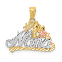 14k Two-tone w/White Rhodium DC #1 NANA w/Rose Pendant-K5903
