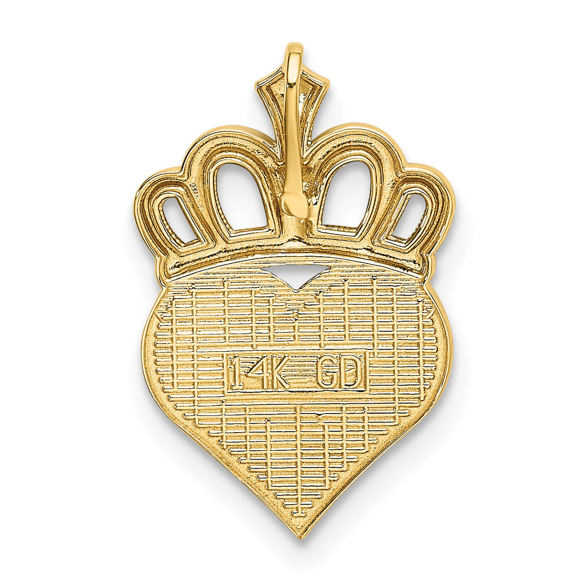14k w/White Rhodium Polished Daddy's Little Girl Heart Chain Slide-K5905