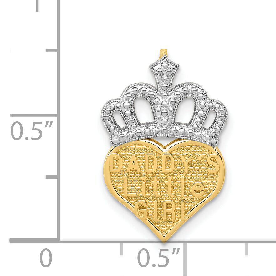 14k w/White Rhodium Polished Daddy's Little Girl Heart Chain Slide-K5905