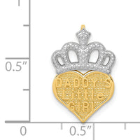 14k w/White Rhodium Polished Daddy's Little Girl Heart Chain Slide-K5905