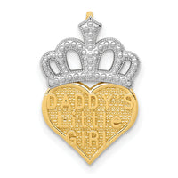14k w/White Rhodium Polished Daddy's Little Girl Heart Chain Slide-K5905