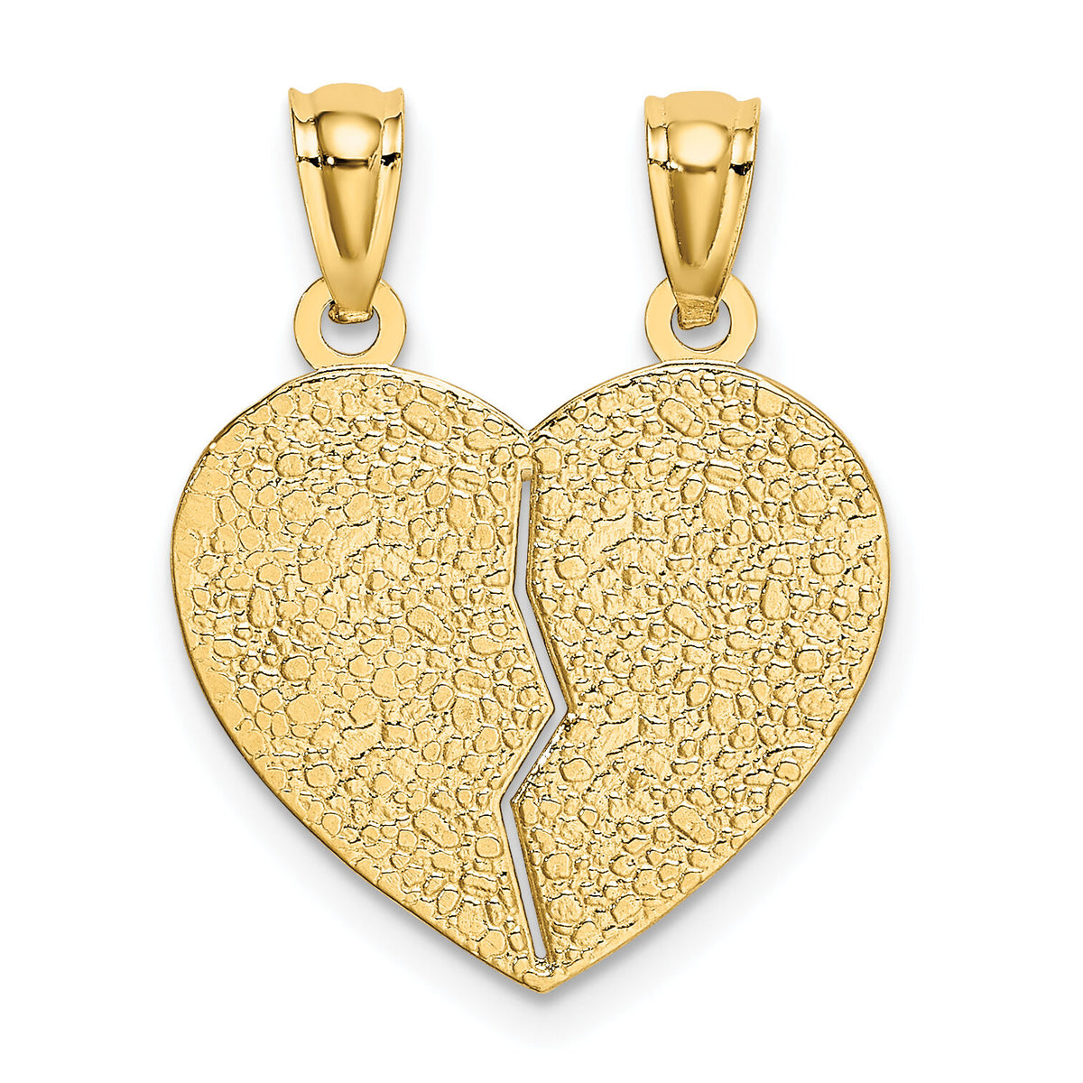 14k Satin and Polished DAUGHTER-MOM Break Apart Heart Pendant-K5906