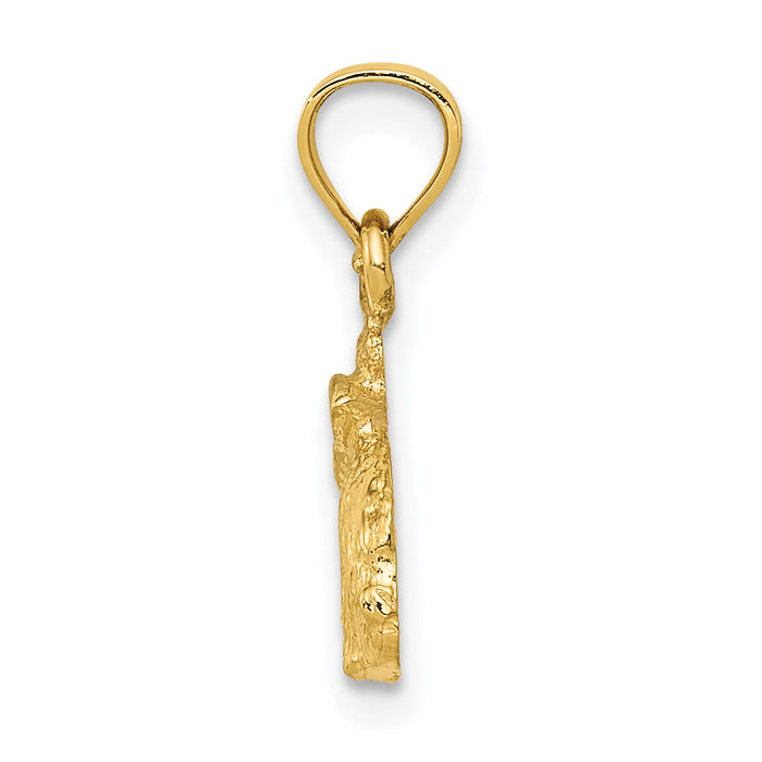 14k Polished Rabbit Pendant-K5908
