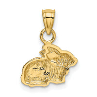 14k Polished Rabbit Pendant-K5908