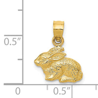 14k Polished Rabbit Pendant-K5908