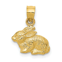 14k Polished Rabbit Pendant-K5908