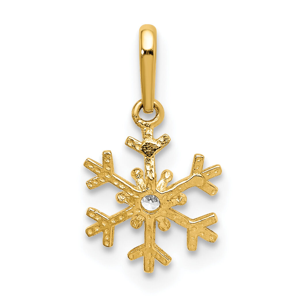 14k Polished CZ Snowflake Charm-K5913