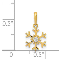 14k Polished CZ Snowflake Charm-K5913