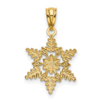 14k Diamond-cut Polished Snowflake Pendant-K5914