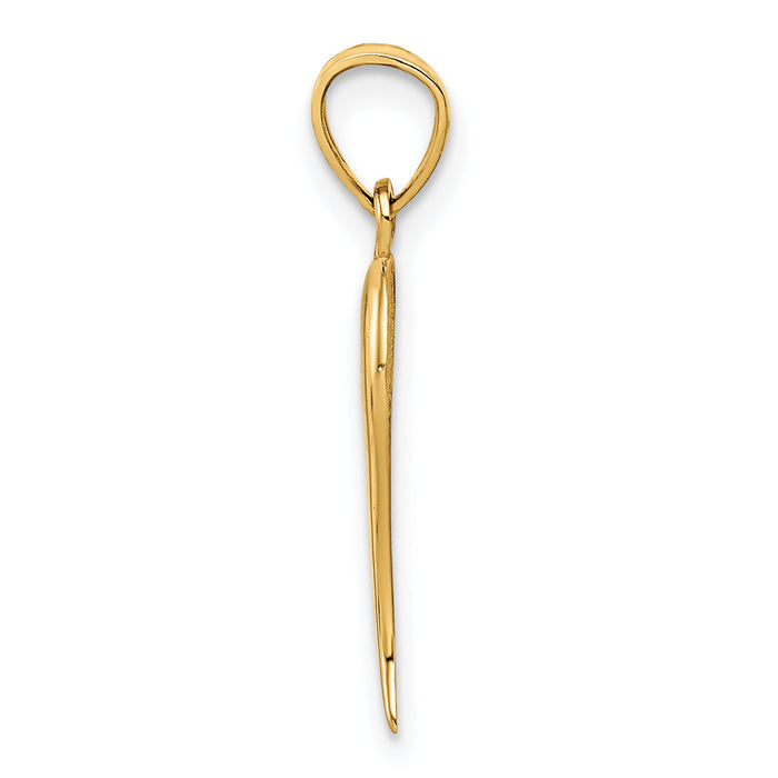 14k Italian Horn Pendant-K5926